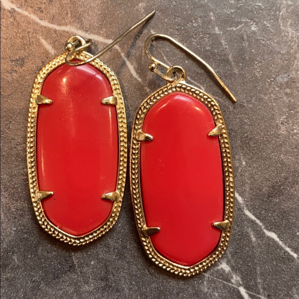 Kendra Scott earring gold and red